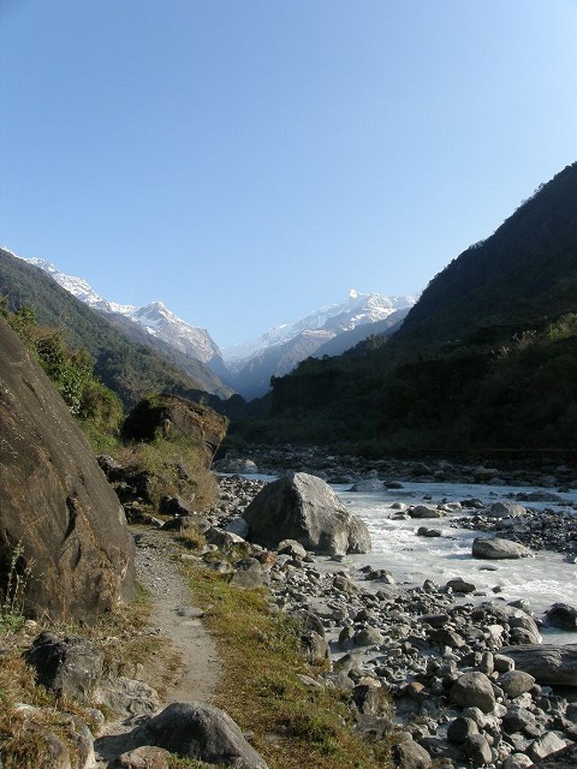 川沿いを遡る。