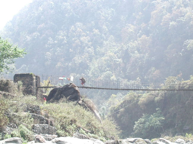 つり橋を渡る。
