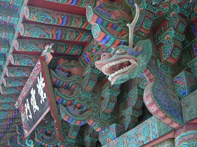 守護神<br /><br /><br />仏国寺（ブルククサ／Bulguksa）本堂正門？の回廊には龍のような生き物が2体いました。<br />おそらくこれも門を守る守護神的な物なんでしょう。