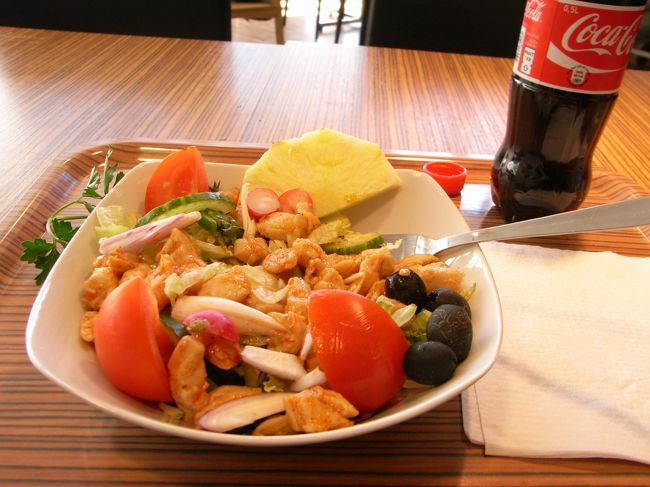 オーレンスシティの上のフードコートみたいなとこでご飯を食べました。<br />これだけで１００ＳＥＫ・・・・<br />水はタダだということを知らず飲み物を購入してしまいました。物価の高い北欧ではこれからは水にします・・・