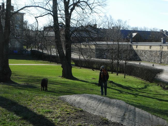犬と旅をしているドイツ人のお姉さん。<br />とてもおりこうな犬でした。