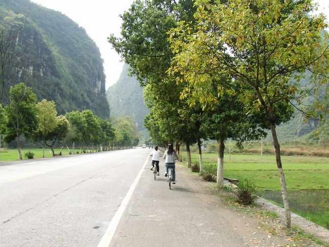 この日は桂林の天気予報だと<br />大雨になっており、<br />ホテルの女の子にも大雨だと<br />聞いていたのに、<br />陽朔の天気は快晴。<br /><br />サイクリングで高田郷に行くことにしました。<br /><br />レンタサイクル代　　　10元<br />ガイド代（中国語のみ）20元