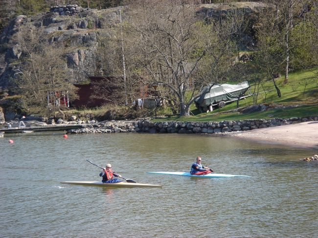 カヌーの練習の方と遭遇しました