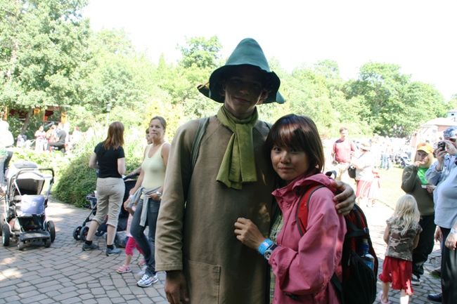 スナフキン風の人とハイ　チーズ！