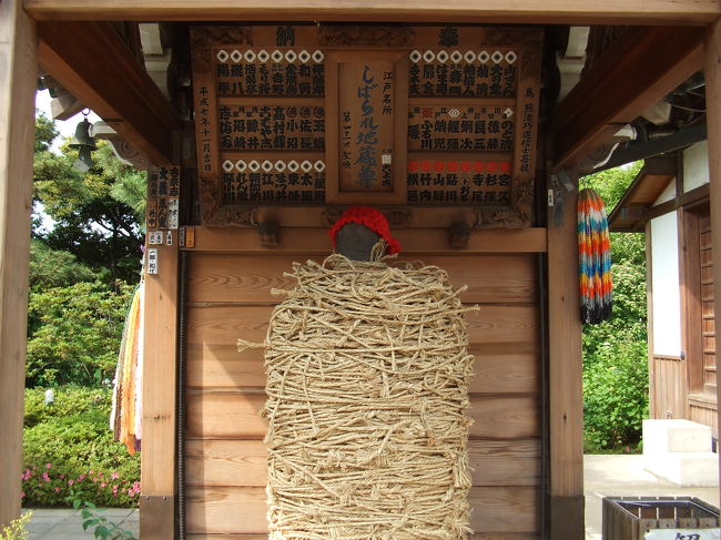　メインはこのお地蔵様です。縛られ地蔵といいます。縄でぐるぐる巻き。これは、大岡越前のお裁きで用いられたお地蔵様だそうです。<br />　私も願掛けに一本ぐるりと巻きました。<br />　この縄は正月に解くそうです。