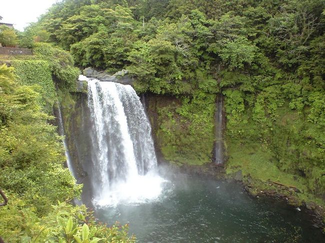 まず最初に向かったのは，白糸の滝。<br />駐車場のおじさんに「音止の滝のほうが迫力あるよー」と教えていただく。たしかに迫力あるー。