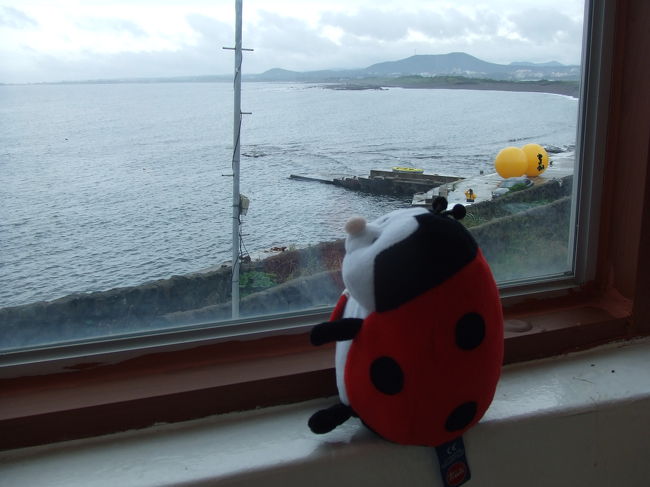 食堂からの眺めその２。<br />城山日出峰の反対側は、海が広がってます。<br />絶景絶景の食堂なんです！