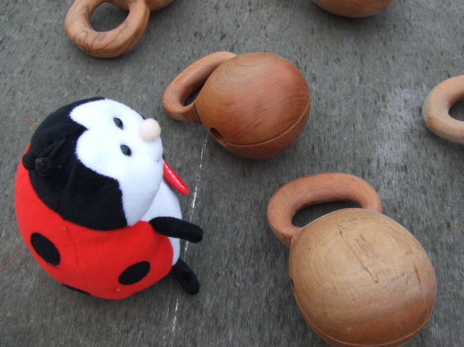 木魚がたくさん置いてあった。<br />なんだろう？？？ってカンジで見ているテンちゃん。<br /><br />しかーし！！！<br />この直後に私のデジカメが壊れる（｀д´）＝３<br />ああああ。。。。