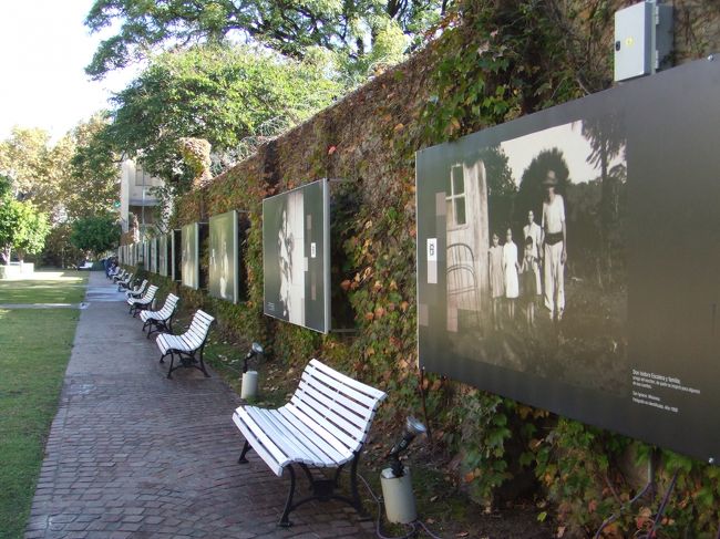 図書館の隣にある公園。歴代の政治家の写真が飾られている。気付かずに芝生の上を歩いてて、ガードマンに怒られた。。。ごめんなさい。。。