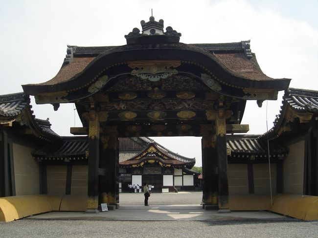 まずは二条城。<br />予定には無かったけど、昨日ホテルへ戻るバスで二条城を前を通ったら、行きたくなってしまった。<br /><br />それにしても、今日も朝から暑いです。