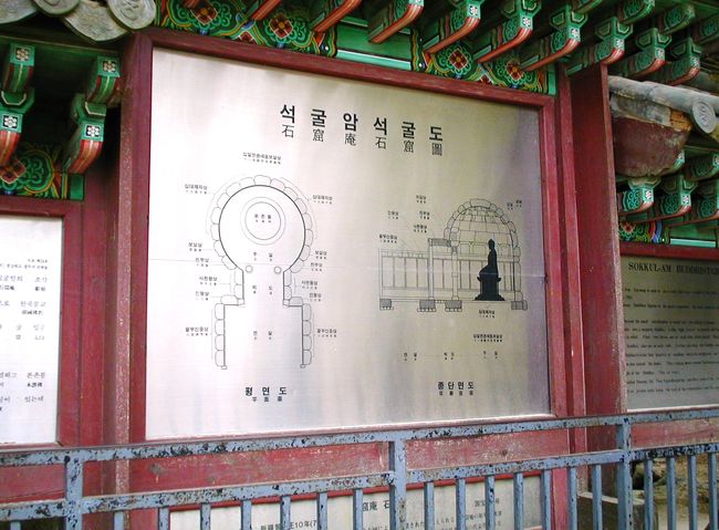 石窟庵の案内図です。寸法入りで構造図が描かれていました。ドームのようは石室の一番奥に仏像が納められています。