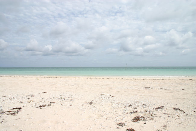 久米島本島とは海の色が違いました。<br />緑色の深い色で、かなりの遠浅。<br />青のグラデーションが綺麗でした♪