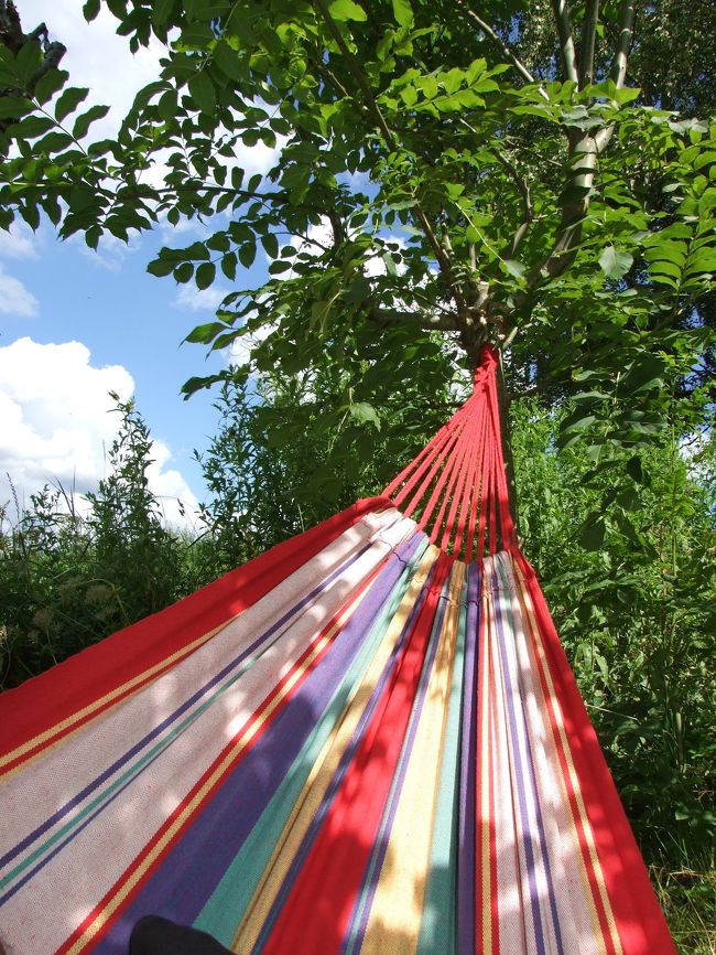 スウェーデンでもハンモックが味わえるとは思ってもみませんでした。天気が良い日は極楽です。
