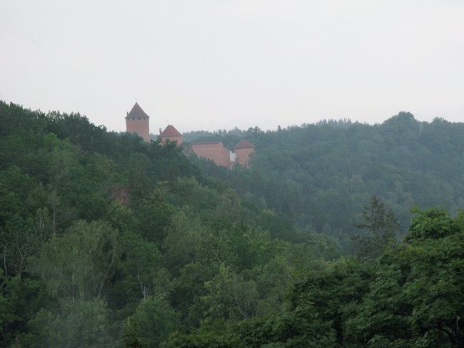 ほぼのぼりおわったころ，Turaida城が見える！感激！汗がにじむ．