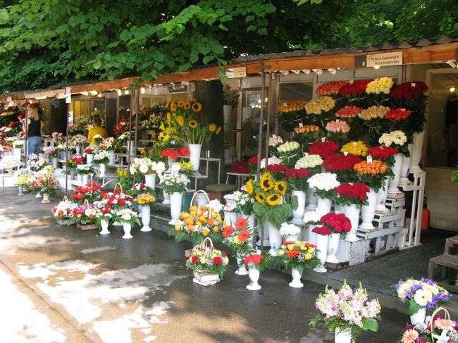 Brivibas大通りに花屋さんが並ぶ，タリンも同じように花屋が多かった．