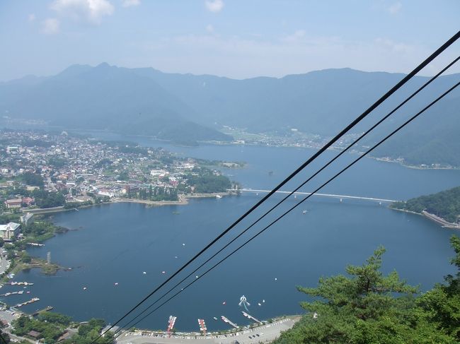 ロープウェイ乗り場から河口湖を望む