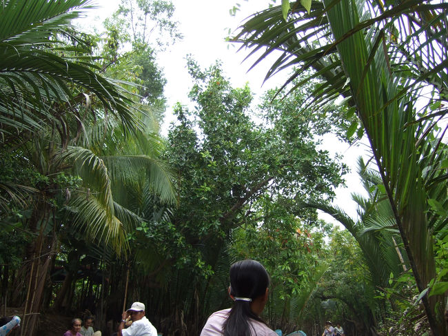 クルーズの最中には、お客を降ろしてまだ戻っていく舟や、<br />あるいはこの島に住んでいる方々とすれ違っていきます。<br /><br />乗っている時間は10分もなかったのでは。<br /><br />僕たちの舟を漕いでくれた女性は「はい、次ね」と、<br />また作業に戻っていきます。<br /><br />間違っても、ディズニーのジャングルクルーズのような愛想を求めてはいけません。