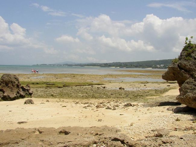 ビーチ自体は、サラ砂でなくサンゴかけらがある浜です。<br />海は、はじめは砂ですが、少し行くと岩があり、気をつけないといたるところにウニがおり、クロックスサンダル越しに１本棘が貫通しました。<br />３時間ぐらいシュノーケルしましたが、なかなか透明でしたが、泳いでる人は２組ぐらいでした。<br />写真は着いたときも状態です。<br />この後潮が満ちると、写真のところ全部が海でした。<br />（左の岩が半分水没しました。）