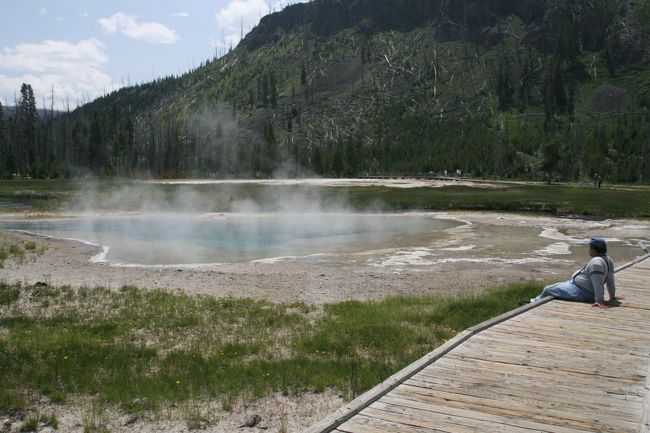「Green Spring」たそがれている方、帰りにも居ました。