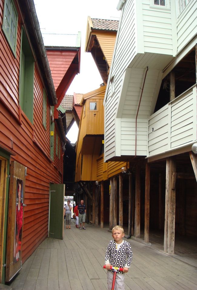 この三角屋根の建物は正面から見ると間口が狭いのですが、奥行きが深く板貼りの路地を入ると複雑になっていました。<br /><br />屋根の部分からロープがぶら下がっており、滑車を使って荷物の上げ下ろしをします。