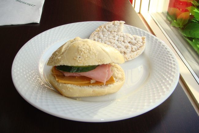 朝食にチーズバーガーを作ってみました。<br />ノルウェー特産の蜂蜜チーズが美味しいので、こうやって食べるとGood！<br />この蜂蜜チーズを買いたかったのに、見つからない・・・<br />残念！