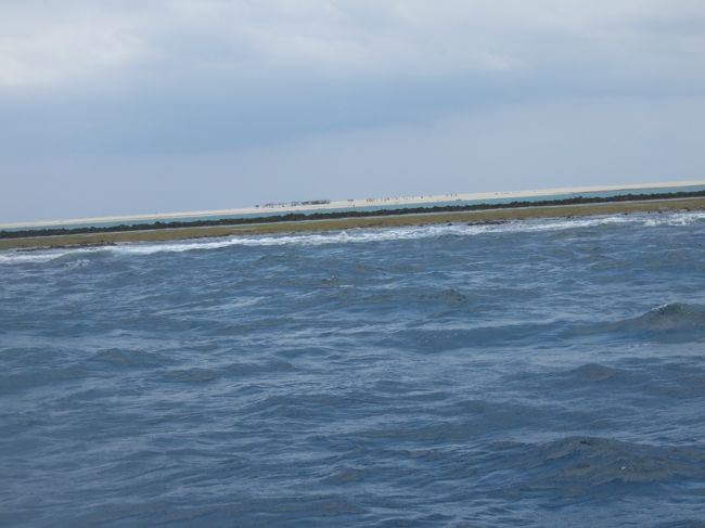 １本目終了<br />船上から「はての浜」が見えた