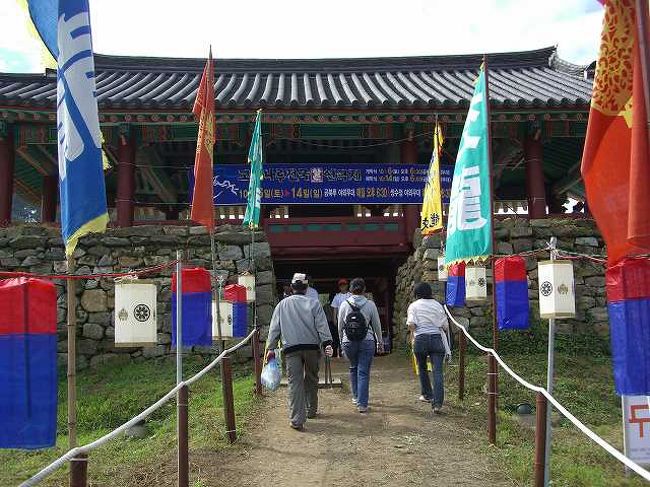 対岸に着いた<br /><br /><br />対岸の公山城（コンサンソン／Gongsanseong）に到着です。<br />こちらはちょうど裏門になっていて、この時期しか通れないらしいです。<br />実際には北門と言うらしいですが・・・ある意味ラッキーだな＾＾<br /><br /><br />■Photolibrary<br />http://www.photolibrary.jp/img66/69_196905.html