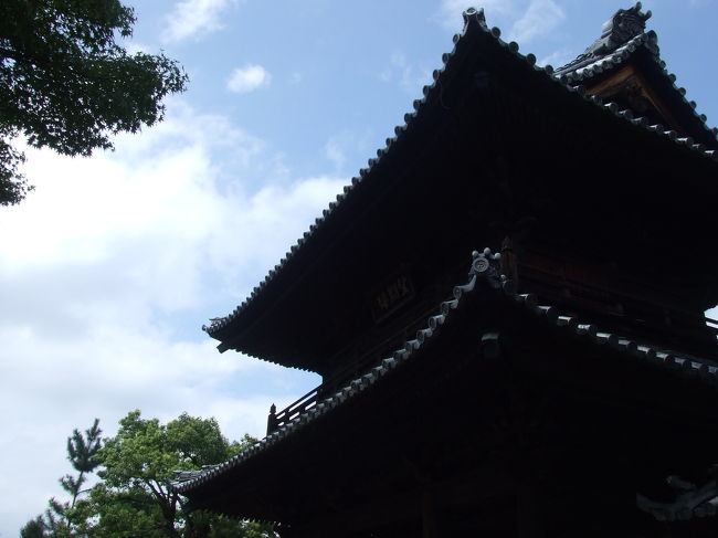 建仁寺というところに出てきました。<br />人が少なくて、木陰で涼めました。