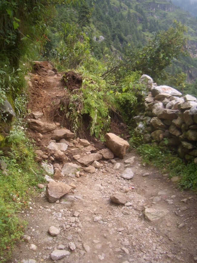 登山道…がけ崩れも普通の様