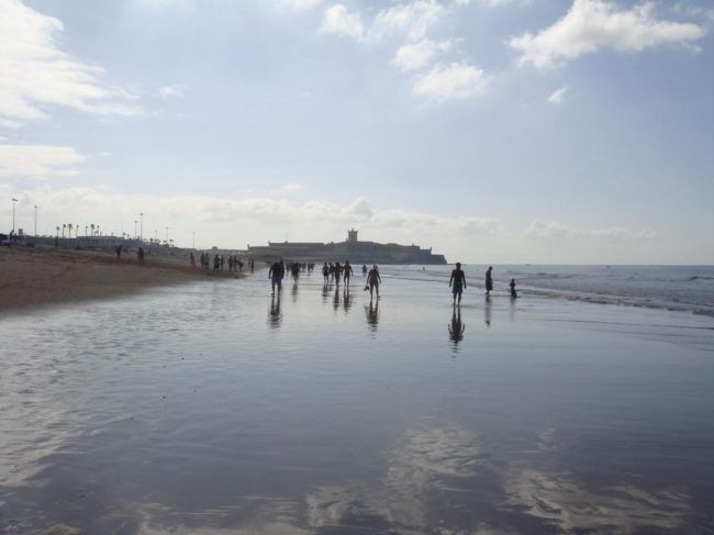 朝のお散歩をする人たち。<br />こういう気持ちいい散歩はやっぱり長いビーチでしたい。<br /><br />カスカイスのあの小さなバイーア・ビーチだったら、今頃何往復してることだろう・・・