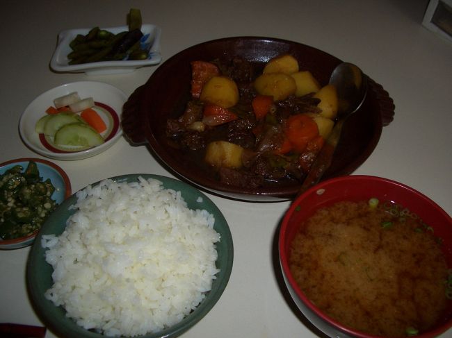 タメルにある日本食屋「おふくろの味」。<br /><br />肉じゃが定食をいただきました。<br /><br />肉はスジ肉？？って感じの固め。<br /><br />ご飯はおいしくふっくら。<br /><br />味は濃いめ。<br /><br /><br />ごちそうさまでした。