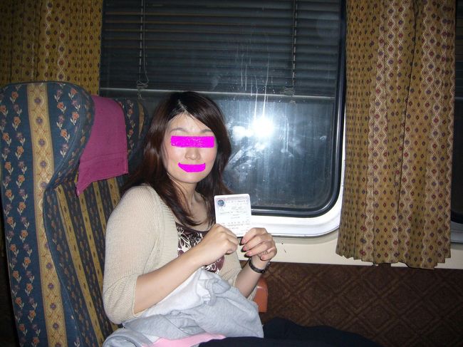 電車内はこんな感じです。<br />広さは新幹線の座席くらいかな。<br />冷房効きすぎで極寒でした。