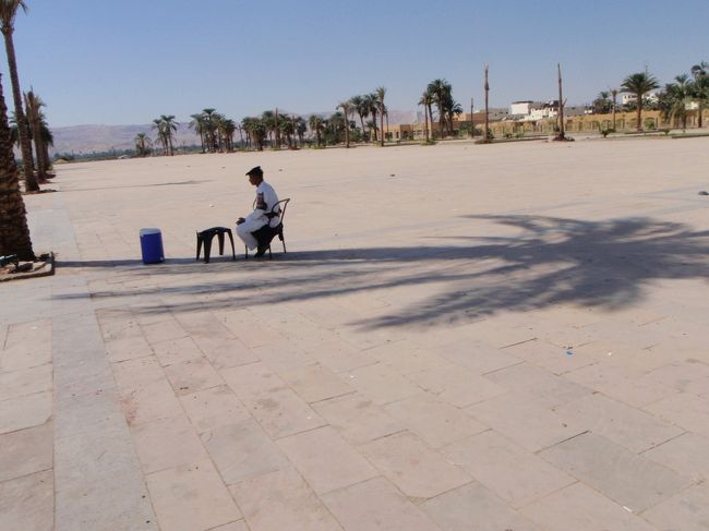 帰り道<br /><br />変な位置に座っているポリスマンを発見！<br /><br />やしの木の日陰だ。<br />彼は、日が傾くにつれ、移動すると思われる。<br />