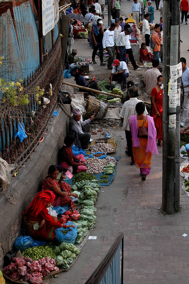 歩道橋から覗く<br />首都の交差点。<br /><br />そこに人々の暮らしが溢れ出していて