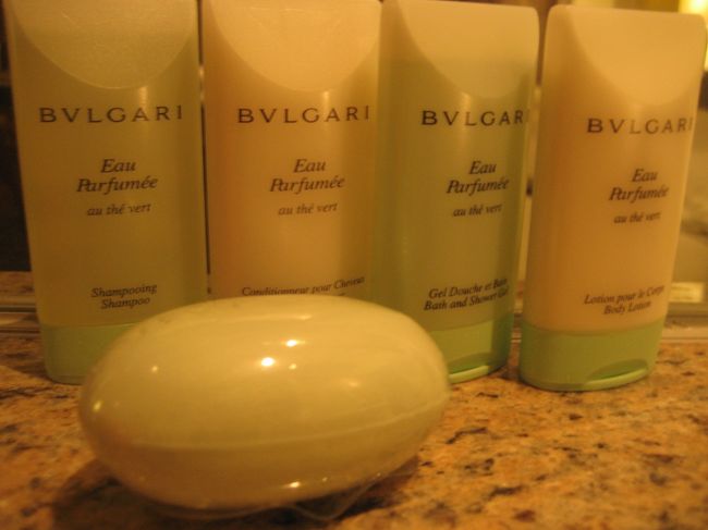アップグレードで、別の日にはBVLGARIも用意してもらいました。