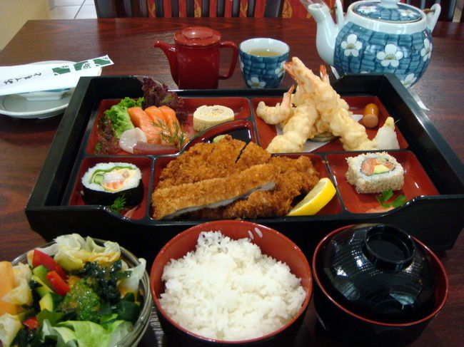 とんかつ定食（約＄２５ドル）ちょっとお高いけど、これもしっかりした日本食ですよね。さっそくカツを一口。むむ..、奥歯が痛くて噛めない。僕は右の奥歯は無いので左でしか噛めないのに、そういえば朝食のシリアルに小石が混ざってこれを力いっぱい噛んでしまったことに気がつく。おいしそうなお刺身でさえ噛めない…。前歯で噛んでみたけどこれはかなり疲れるし、ウサギさんになったようで長続きしない。ほとんど残してごめんなさい。これからは流動食ダイエット？？？ハンガリー旅行でよかったねーと変にほっとする。もしこれがイタリア旅行だったりしたら、食事の出来ないイタリア旅行なんて…。