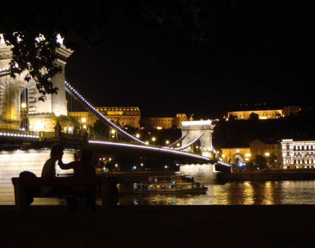 カップルで行くあなた。鎖橋からマリオットホテルまでつづくドナウ河岸の散歩をお忘れなく。