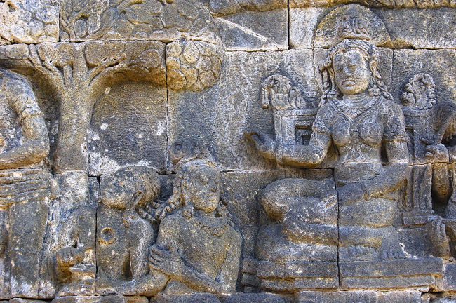 インドネシア9 ボロブのレリーフ、仏陀の生涯を中心に