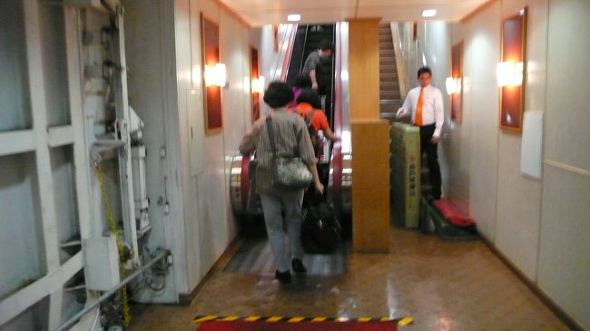 ２台目のエスカーレーターです。<br />荷物を両肩に掛けての撮影ですのでブレブレです。