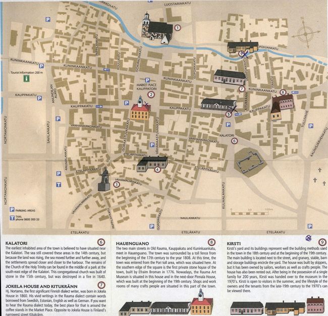 市内の案内図と英語の説明