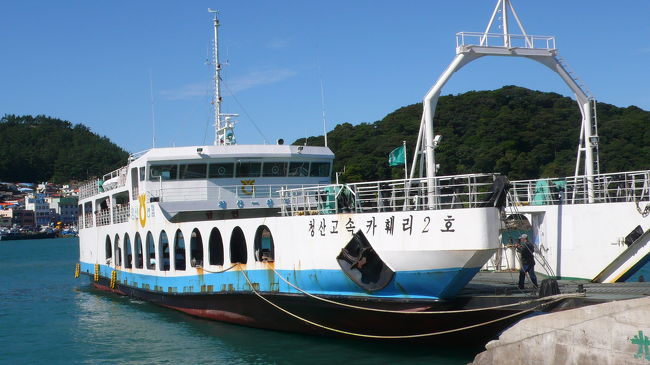 このフェリーに乗船します。<br />所要時間は片道約５０分です。