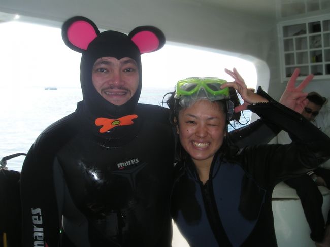 ボートの上にはミッキーマウス♪