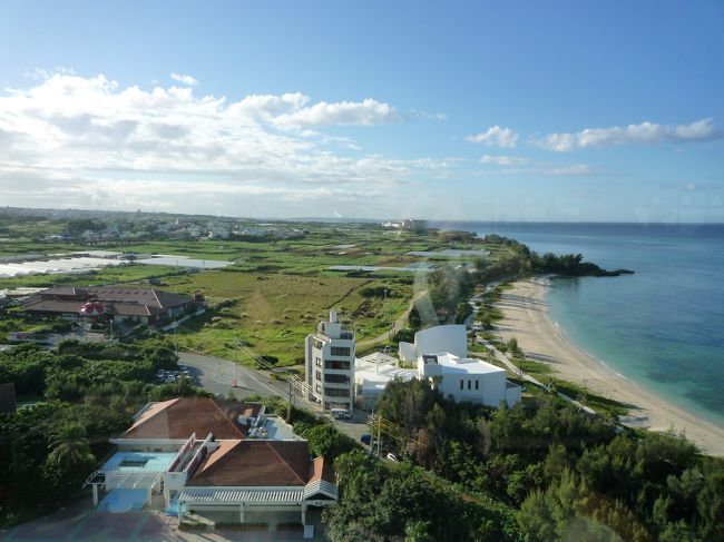 ホテルのプール側の景色（１３階のレストランから）