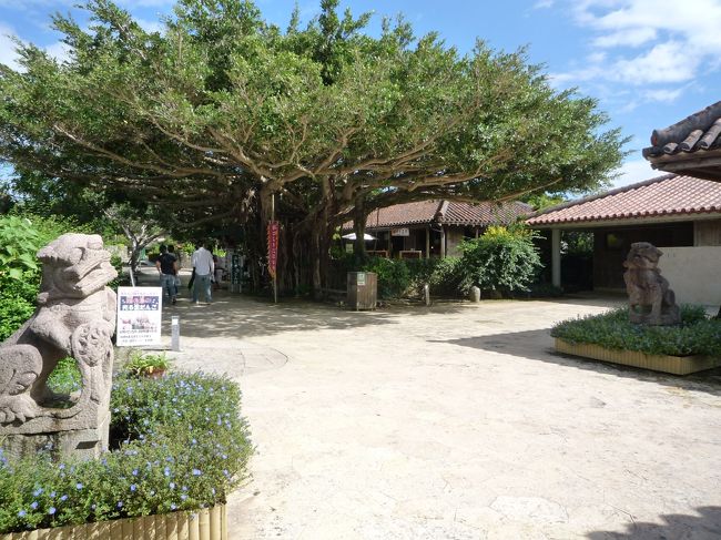 玉泉洞を出ると古民家風の建物がいっぱいあります。<br /><br />撮影ポイントが点在<br /><br />お茶ができるスペースや琉球衣装が着れる所<br /><br />お土産が売っています