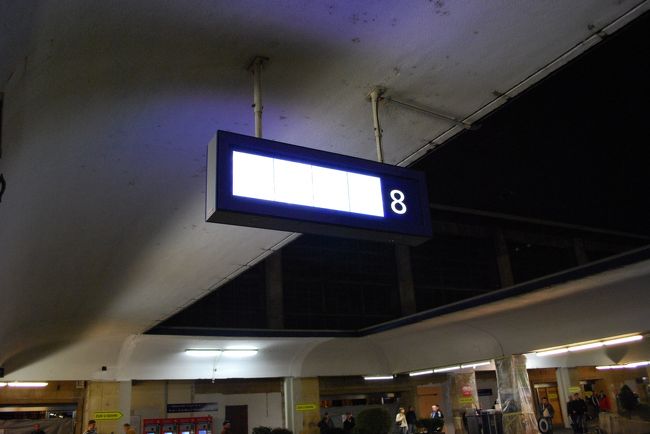 WIEN WESTBAHNHOF西駅の8番ホームに既に到着していました。<br />電光掲示板が明るすぎて、行き先が写せませんでした（笑）