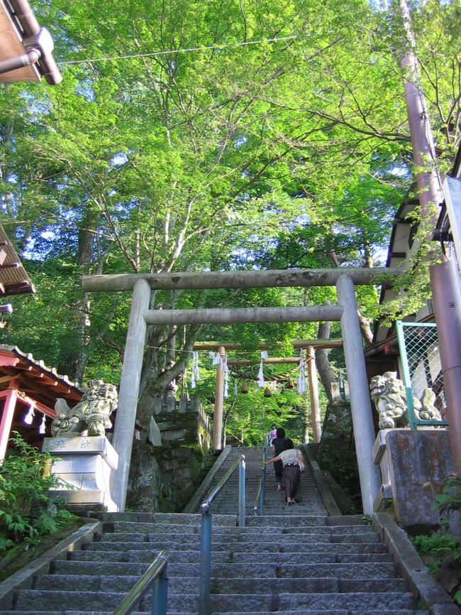 階段のてっぺんには伊香保神社があります<br /><br />緑がきれいですね・・