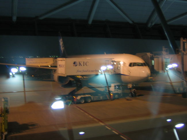 飛行機くん、よろしくね〜<br /><br />ただ、出発が午後１０時近く。<br />グアム着はなんと午前３時！！<br /><br />なんて不便な便だ。。<br />