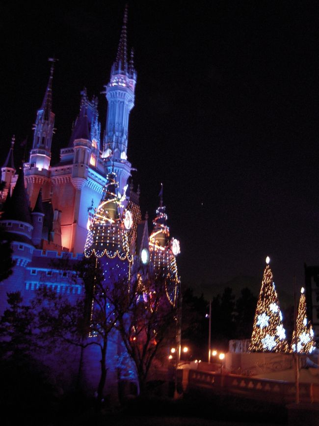 シンデレラ城とクリスマスツリー<br />綺麗です☆