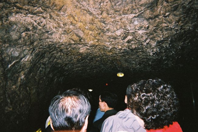 トロッコ列車でポストイナ鍾乳洞内部へ