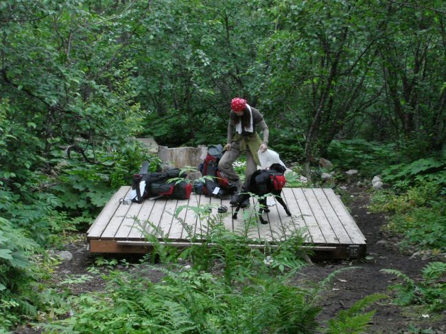 ここが早足で勝ち取った、今晩のキャンプスポットです。<br />トイレにも川にもロッジにも平均的に近く、いい感じです。